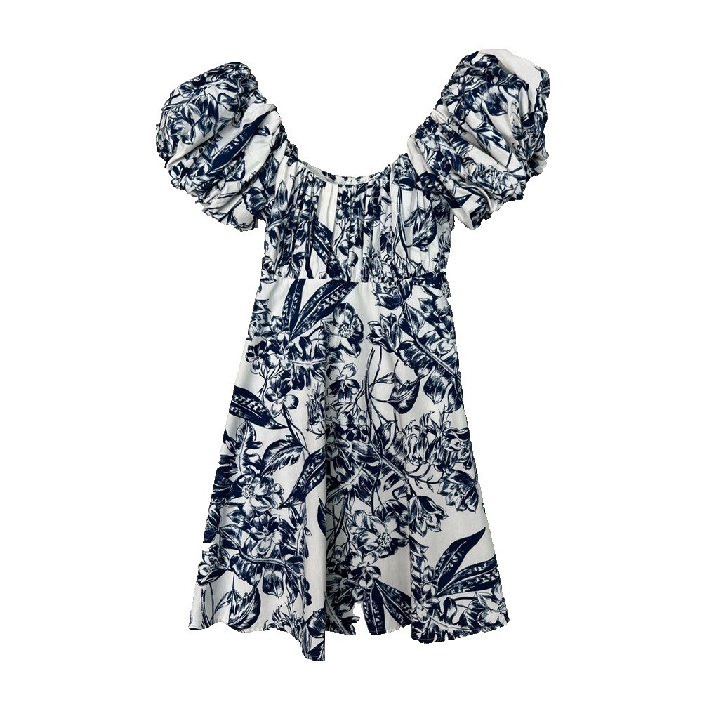 Abercrombie & Fitch Puff Sleeve Mini Dress Womens XSP Milkmaid Cottagecore Beach